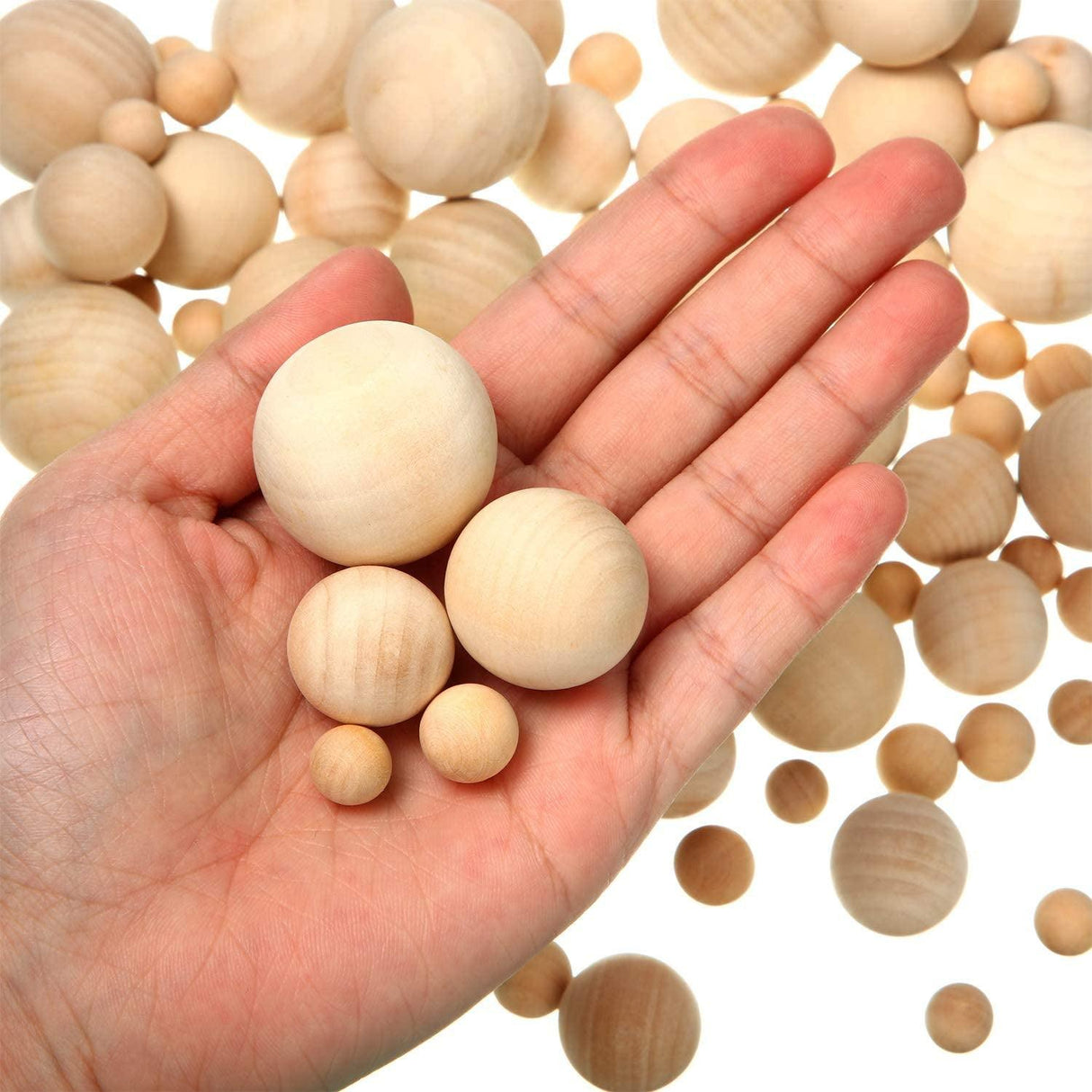 88 Pieces Wood Ball Wood Craft Balls Unfinished round Wooden Balls for DIY Craft Projects Jewelry Making Art Design in 5 Sizes WoodArtSupply