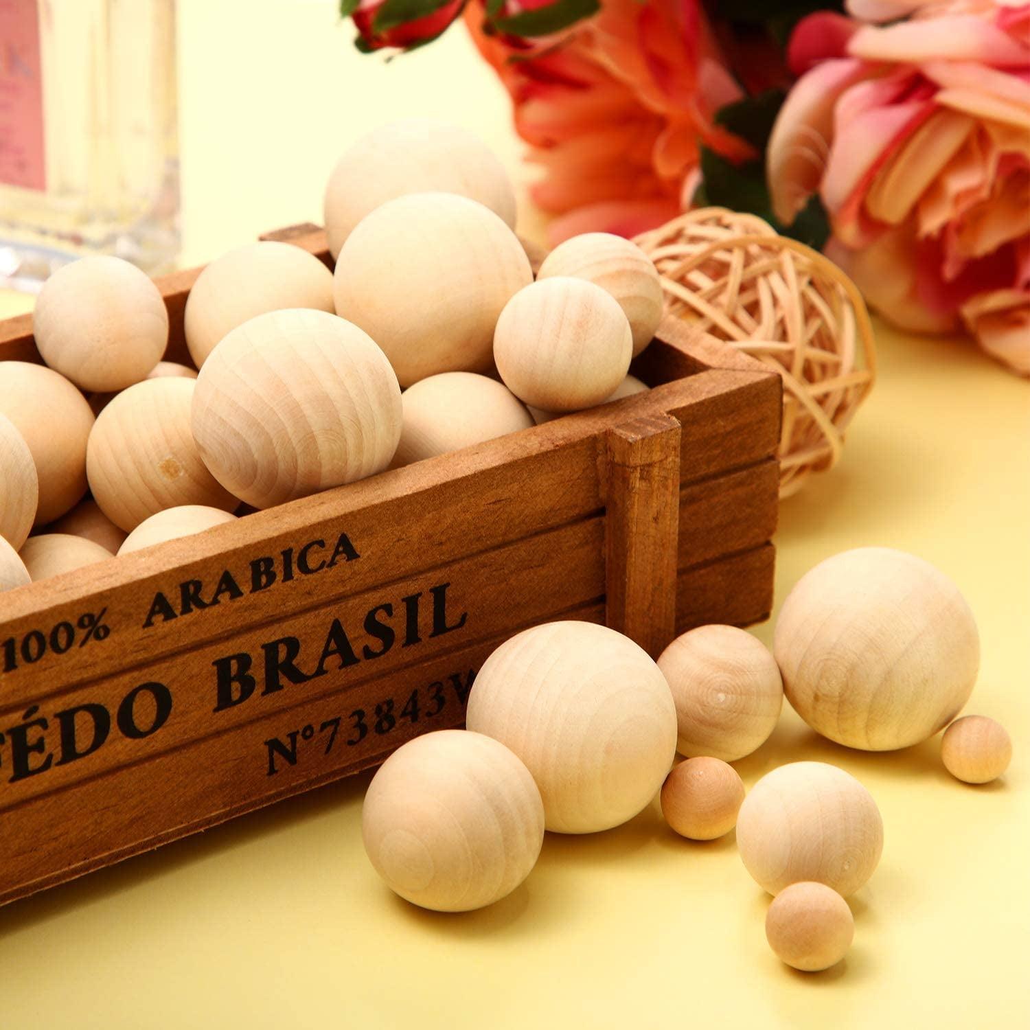 88 Pieces Wood Ball Wood Craft Balls Unfinished round Wooden Balls