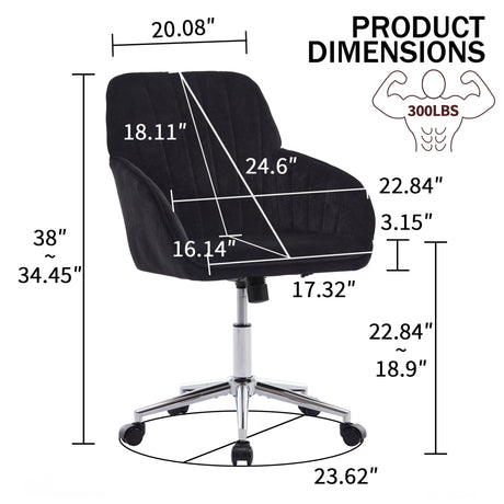Adjustable Ergonomic Office Chair, Swivel Backrest Seat HouseOfZazla