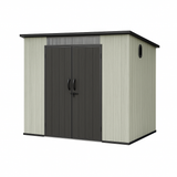 6x8FT Outdoor Resin Storage Shed with Transparent Windows & Louvered Vents