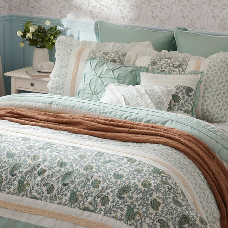 9 Piece Cotton Percale Comforter Set Aqua HouseOfZazla