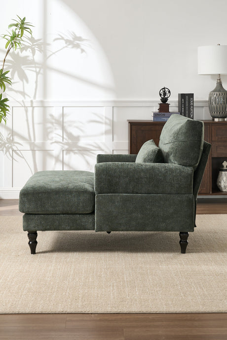 Modern Chaise Lounge Upholstered Sofa Recliner Chair in Green HouseOfZazla