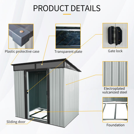 Outdoor Metal Storage Shed And Transparent Plate For Garden, Lawn HouseOfZazla