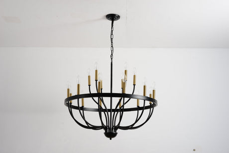15-Light Industrial Iron Candle Chandelier Modern Farmhouse Pendant Light HouseOfZazla