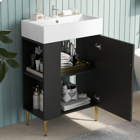 Bathroom Vanity, Combo Cabinet, Bathroom Storage Cabinet, Single Ceramic Sink HouseOfZazla