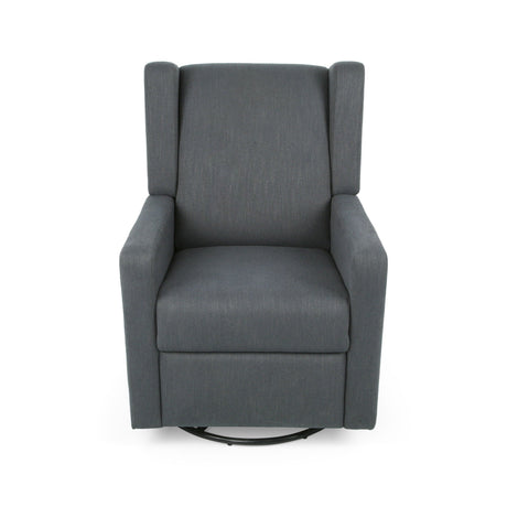 Landau Contemporary Fabric Upholstered Swivel Recliner HouseOfZazla