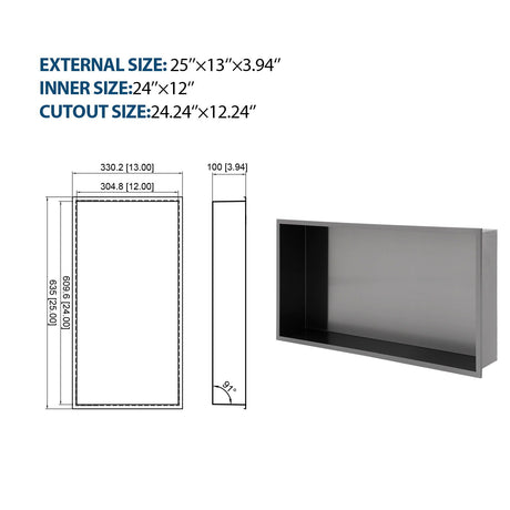 Stainless Steel Shower Niche With Seamless Design For Bathroom Storage HouseOfZazla
