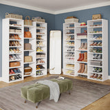 14 Tier Shoe Storage Cabinet With 23 Open Cubbies, 46 Pairs Capacity Entryway Organizer - White