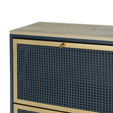 Modern Rattan 3 Door Shoe Rack Cabinet for Entryway