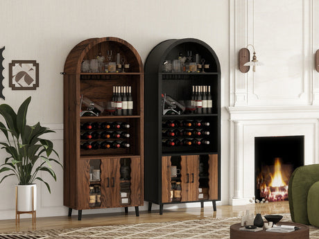 71' Farmhouse Arched Wine Bar Cabinet HouseOfZazla