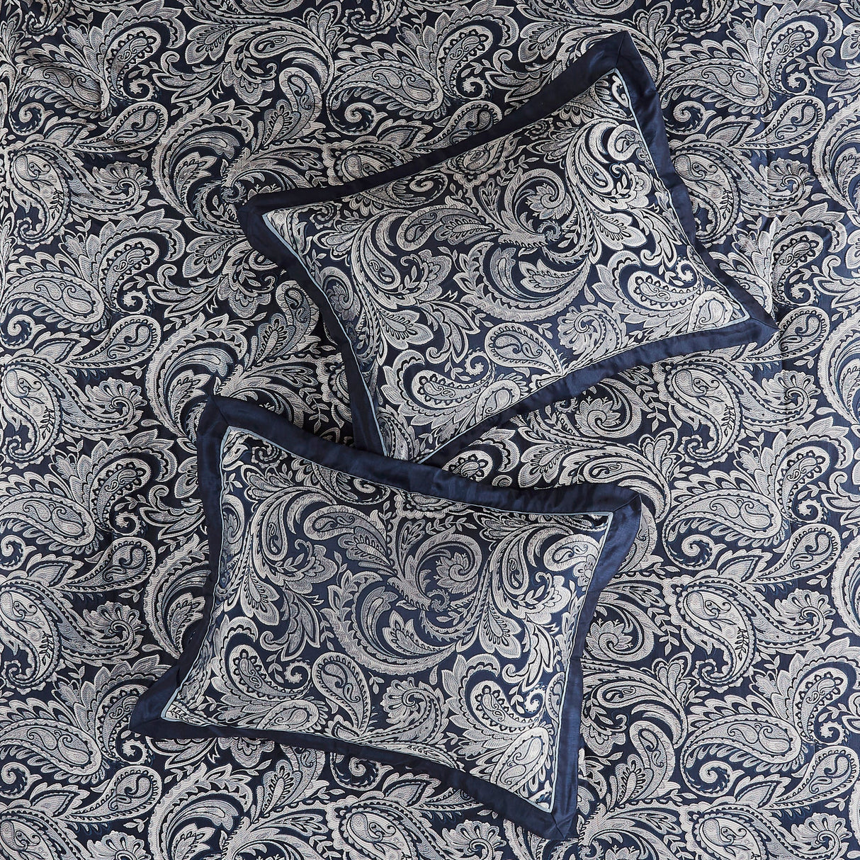 12 Piece Comforter Set with Cotton Bed Sheets Navy Queen