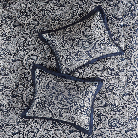 12 Piece Comforter Set with Cotton Bed Sheets Navy Queen HouseOfZazla