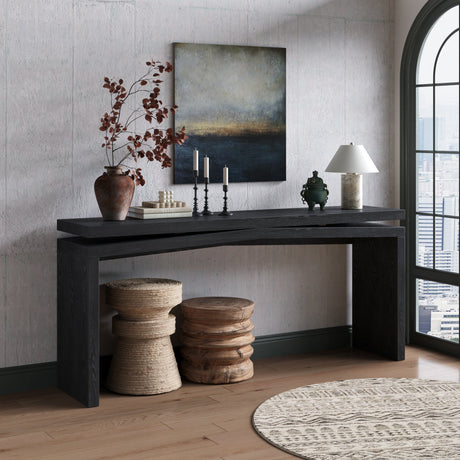 65-Inch Rustic Solid Wood Veneer Console Table HouseOfZazla