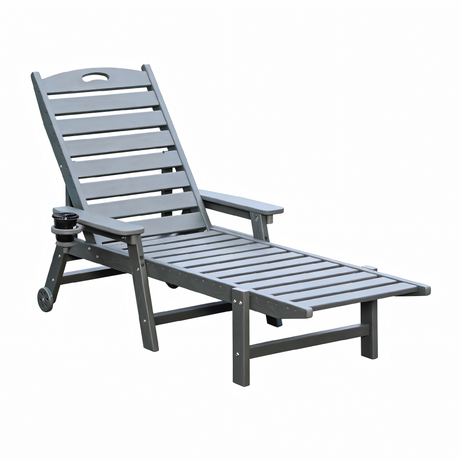 HDPE Chaise Lounge Chair Outdoor with Adjustable Backrest HouseOfZazla