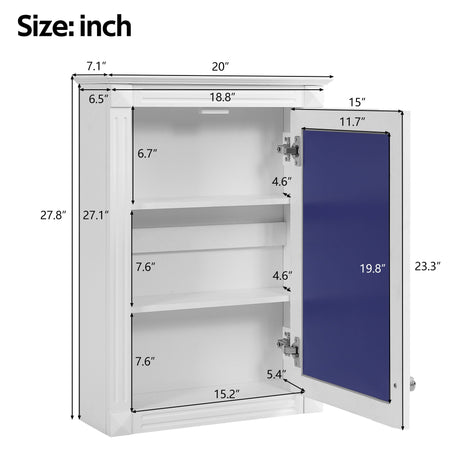 Wall Mounted Bathroom Storage Medicine Cabinet With Mirror HouseOfZazla