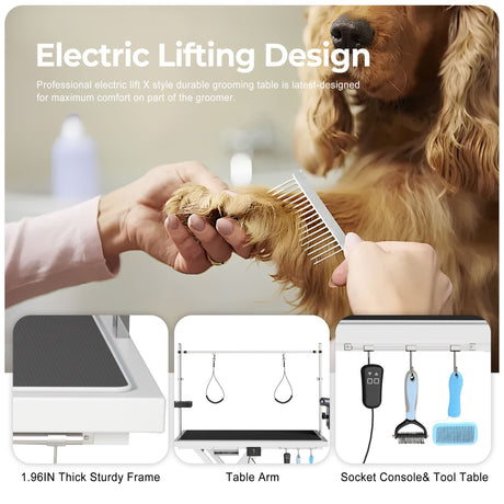 Super Deluxe Electric Pet Grooming Table, Height Adjustable HouseOfZazla