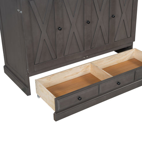 Solid Pine Murphy Bed Chest Cube Cabinet Bed With Charging Station And Large Storage Drawer For Home Office Or Small Room HouseOfZazla