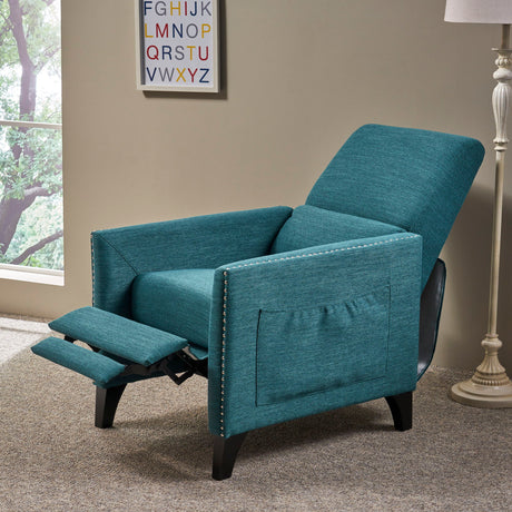 Kiersten Contemporary Fabric Pushback Recliner HouseOfZazla