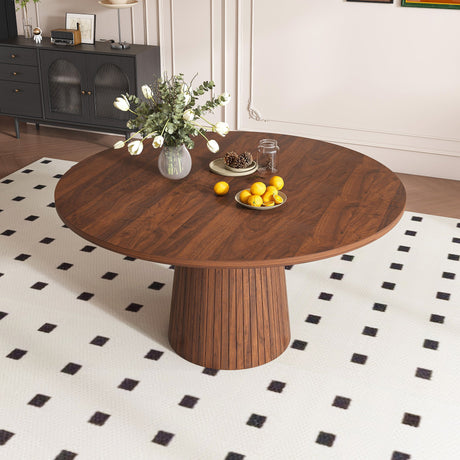 47 Inch Round MDF Dining Table for 4, Modern Farmhouse Style HouseOfZazla