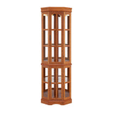 Corner Curio Cabinet With 5 Shelves And Lighting System