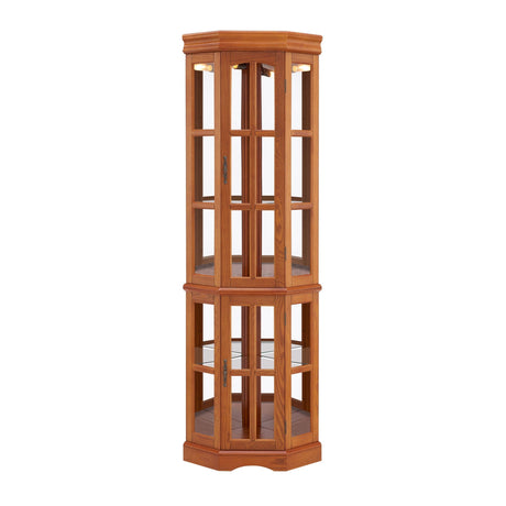 Corner Curio Cabinet With 5 Shelves And Lighting System HouseOfZazla