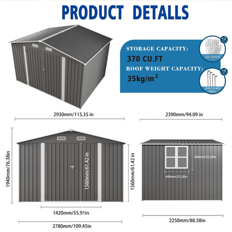 Large Outdoor Storage Shed With Lockable Door, Air Vent HouseOfZazla