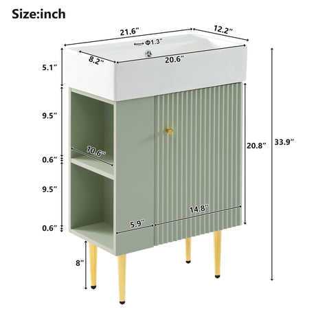 Bathroom Vanity, Combo Cabinet, Bathroom Storage Cabinet, Single Ceramic Sink HouseOfZazla