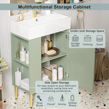 Bathroom Vanity, Combo Cabinet, Bathroom Storage Cabinet, Single Ceramic Sink HouseOfZazla