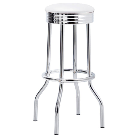 Midge - 3 Piece Round 1950S Bistro Pub Bar Table Set With Upholstery - White HouseOfZazla