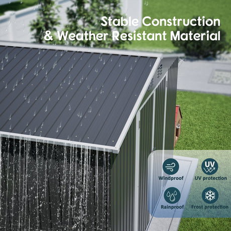 10x10 FT Large Outdoor Metal Storage Shed HouseOfZazla