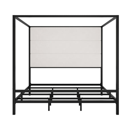 Canopy Bed With Tall Upholstered Headboard, 4 Poster Frame HouseOfZazla
