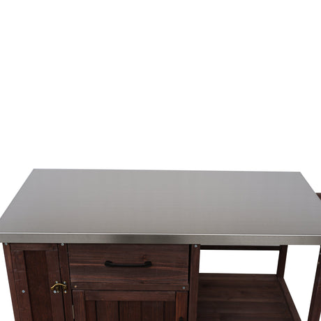 Outdoor Kitchen Island Fir Wood Prep Station HouseOfZazla
