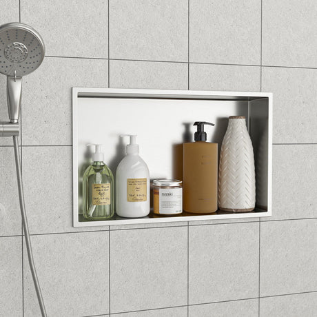 Stainless Steel Shower Niche With Seamless Design For Bathroom Storage HouseOfZazla