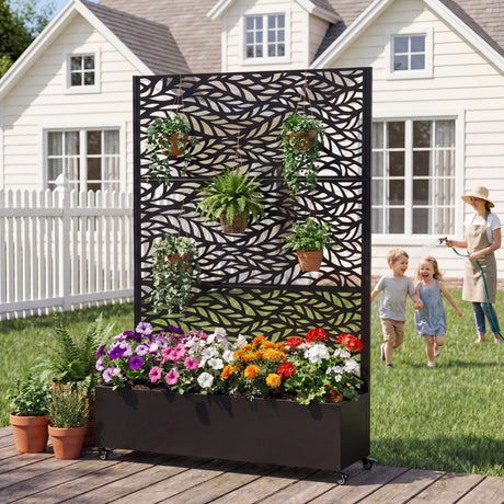 Metal Raised Garden Bed with Wheels and Trellis HouseOfZazla