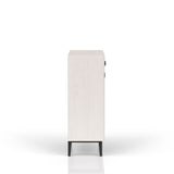 Bar Cabinet With Large Storage - White / Pecan