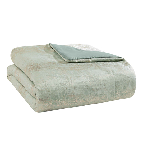 Vesta Gold Satin Circle-Quilted 7-Piece Comforter Set HouseOfZazla
