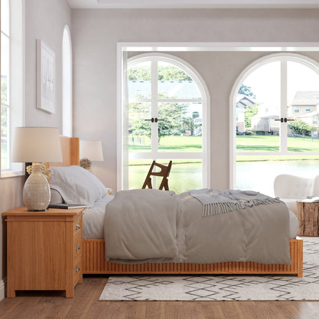 Solid Wood Platform Bed Frame with Headboard, King Size HouseOfZazla