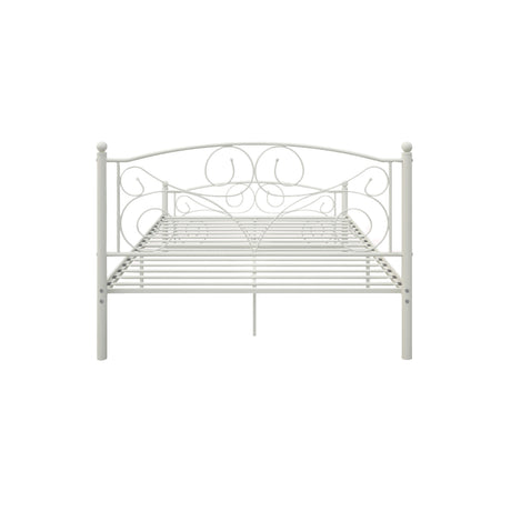 Queen Size Unique Flower Sturdy System Metal Bed Frame with Headboard and Footboard HouseOfZazla