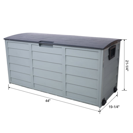 All Weather UV Pool Deck Box Storage Shed Bin with Wheels HouseOfZazla