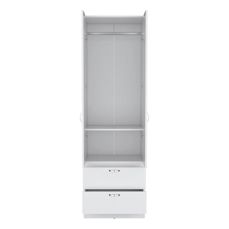 Armoire Organiser, Two Shelves, Rod, Double Door Cabinet Armoire HouseOfZazla