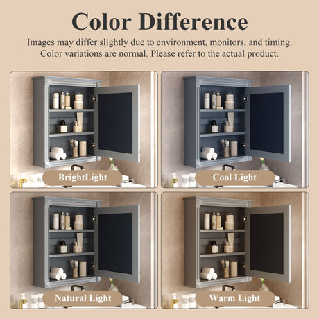 Wall Mounted Bathroom Storage Cabinet With Mirror, Medicine Cabinet With Height Adjustable Shelf HouseOfZazla