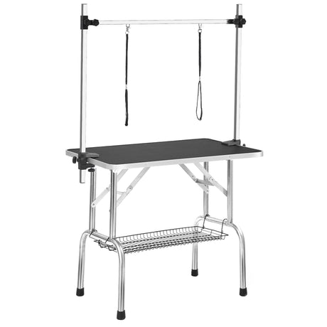 Large Grooming Table For Pet Dog And Cat With Adjustable Arm And Clamps Large Heavy Duty Animal Grooming Table HouseOfZazla