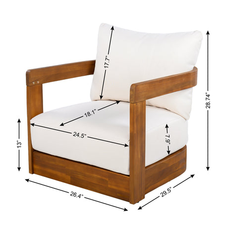 Premium Acacia Wood Outdoor Club Chair HouseOfZazla
