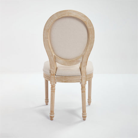 French Country Dining Chairs Set of 2 with Upholstered Round Back HouseOfZazla