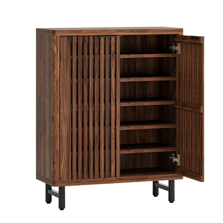 6 Tier Shoe Cabinet With Louvered Doors HouseOfZazla