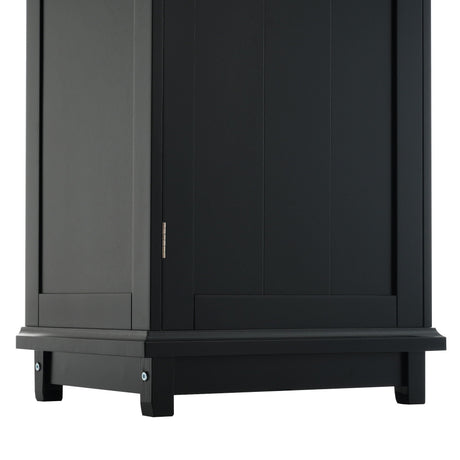 Tall Bathroom Storage Cabinet With Glass Doors, Free-Standing, Two Drawers, And Adjustable Shelves, Board, Painted Perfect For Displaying Your Favorite Items HouseOfZazla