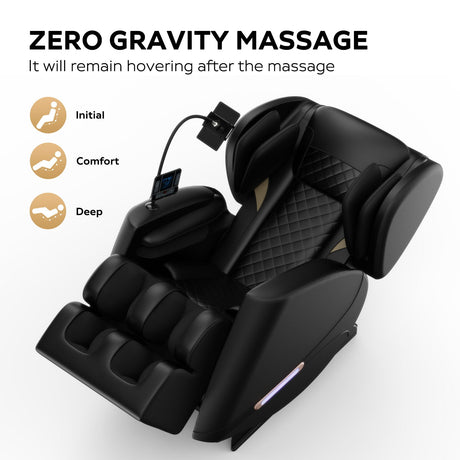 Massage Chair Recliner With Zero Gravity With Full Body Air Pressure - Black HouseOfZazla