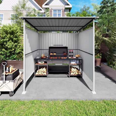 Outdoor Pergola, Bike Storage Shed, Grill Gazebo For Patio - Gray HouseOfZazla