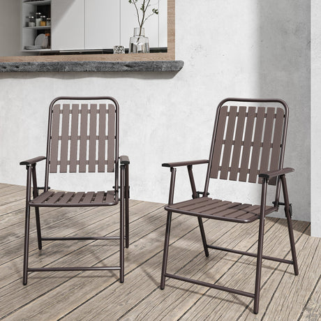 3-Piece Outdoor Patio Furniture Set with Foldable Chairs & Tempered Glass Table HouseOfZazla