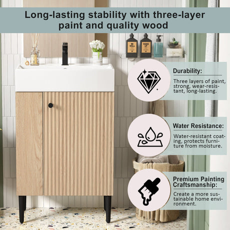 Bathroom Vanity, Combo Cabinet, Bathroom Storage Cabinet, Single Ceramic Sink HouseOfZazla